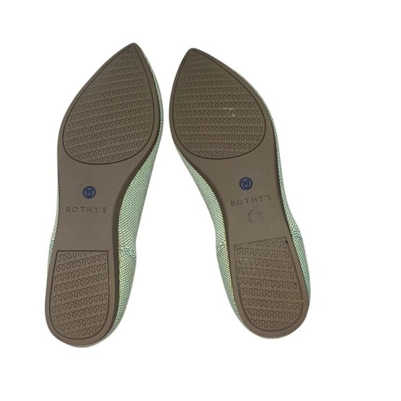 Rothy's Womens Pointed Toe Flats Size 5 Green Knit Slip-On Shoes Eco-Friendly - Picture 11 of 16